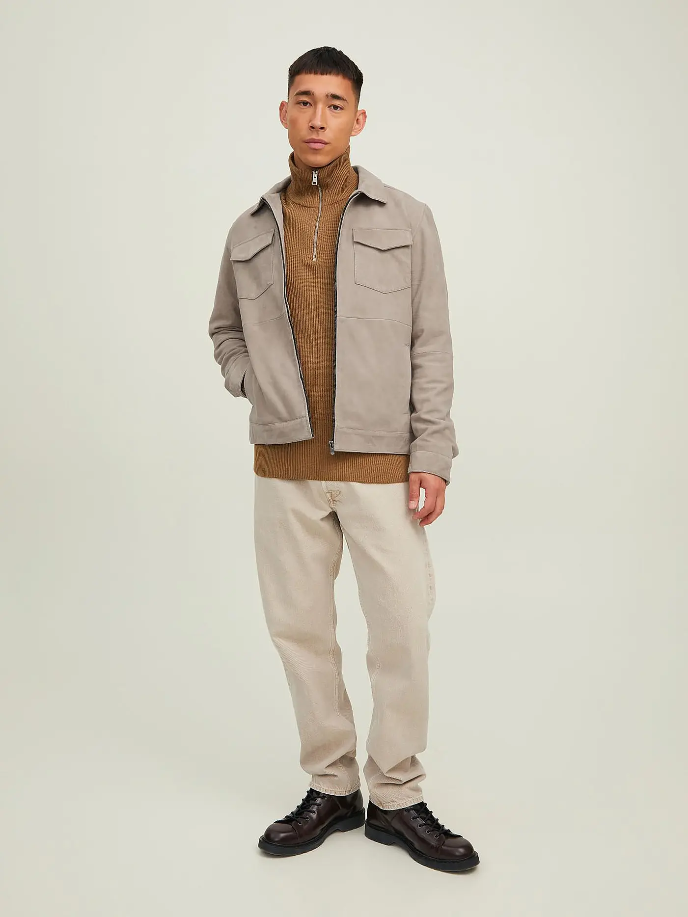 JACK & JONES | Jacke in Lederoptik JJEROCKY | beige